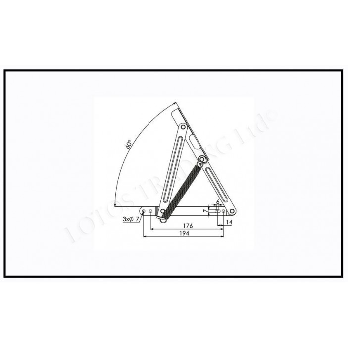 Spring mechanism for bed 60° small size 32L.050.03 - Decorative furniture accessories Spring mechanism for bed 60° small size Decorative furniture accessories