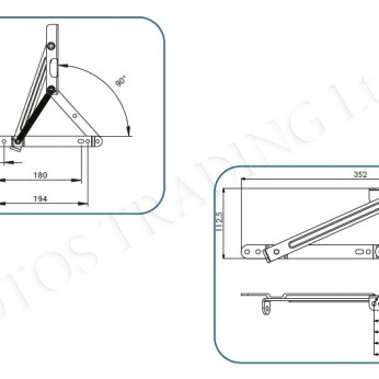 Spring mechanism for bed 90° small size 32L.050.04 - Decorative furniture accessories Spring mechanism for bed 90° small size Decorative furniture accessories