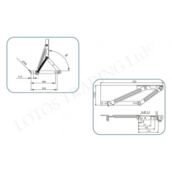 Пружинен механизъм за легло 90° малък Пружинен механизъм за легло 90° малък