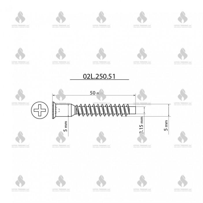 Confirmat screws 5x50_ 02L.250.51 - Fittings and fasteners Confirmat screws 5x50_ Fittings and fasteners