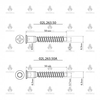 Confirmat screws 6,3x50 Fittings and fasteners