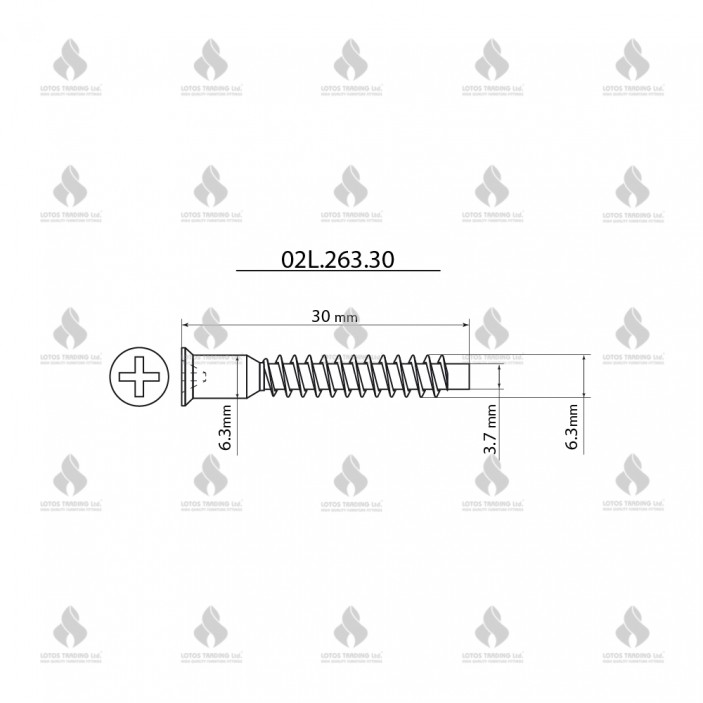 IVENTO K confirmat screws 6,3x30 PZ2 Fittings and fasteners