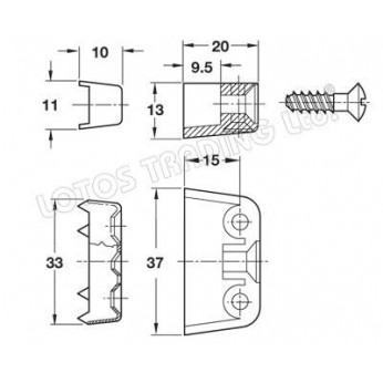 Corner connector 3 parts Corner connector 3 parts