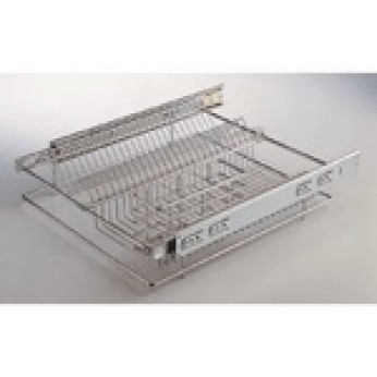 Drawer dish basket with telescopic slides- different closing types