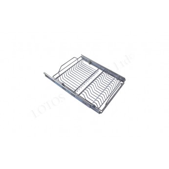 Drawer dish basket with telescopic slides- different closing types