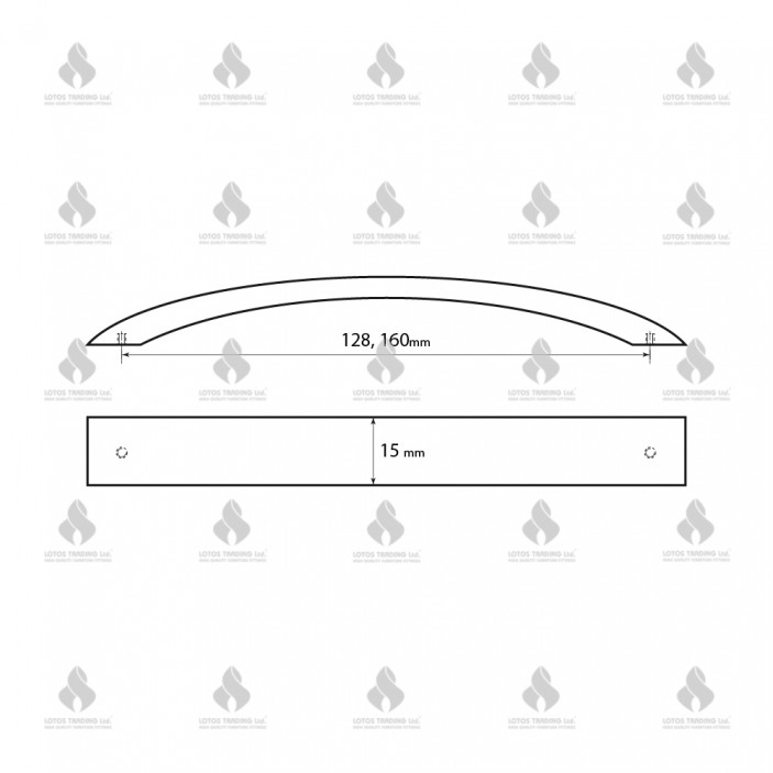 Алуминиева дръжка 622 - anodized matt Furniture handles