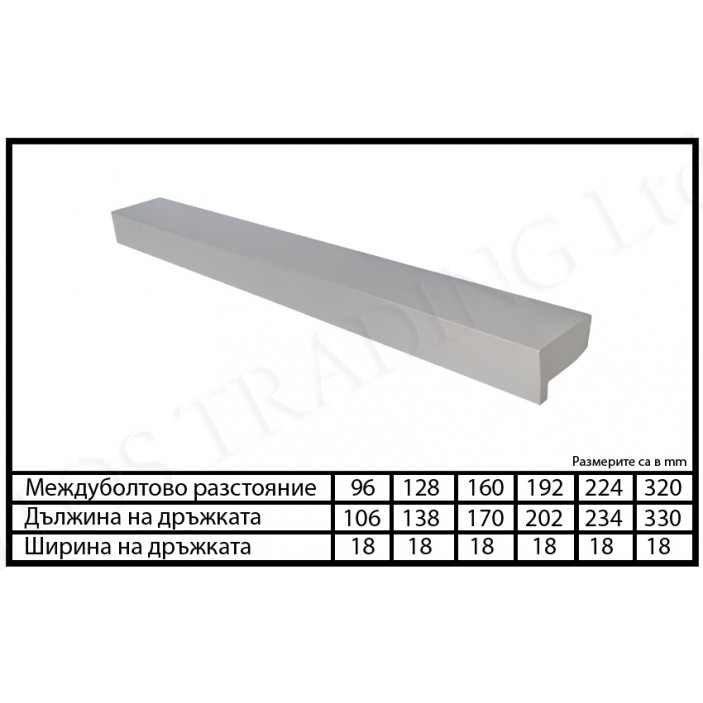 Aluminium eco line handle 1791 Furniture handles