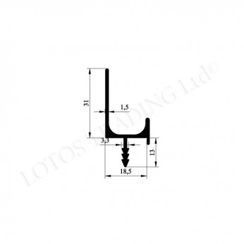 Aluminium edge handle 5986 Furniture handles