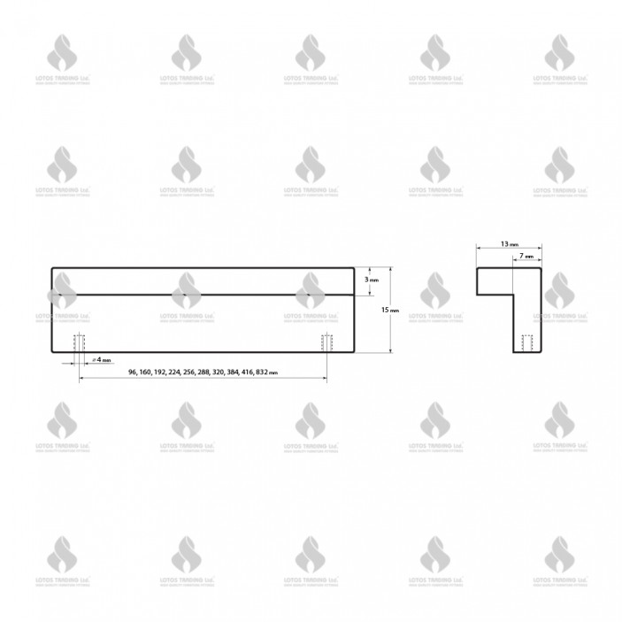 Aluminum eco handle 2012 black Furniture handles