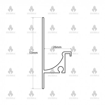 Handleless door profile, matt chrome Furniture handles