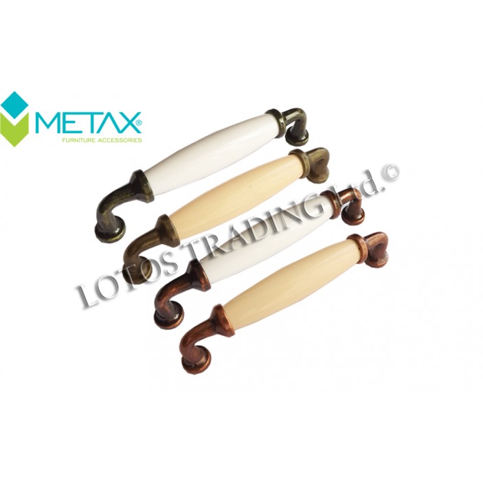 Аntique copper + white handle 2010 pvc/metal 13.2010.00-128.09.00 - Furniture handles Аntique copper + white handle 2010 pvc/metal Furniture handles