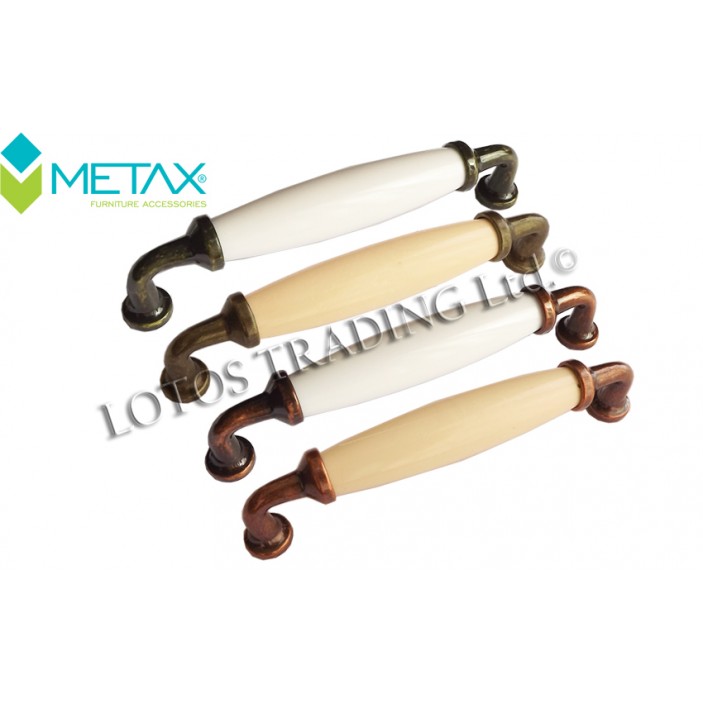 Аntique copper + white handle 2010 pvc/metal 13.2010.00-128.09.00 - Furniture handles Аntique copper + white handle 2010 pvc/metal Furniture handles