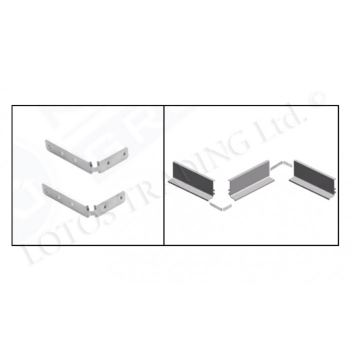 Corner assembly for U and L profile 5465 Furniture handles
