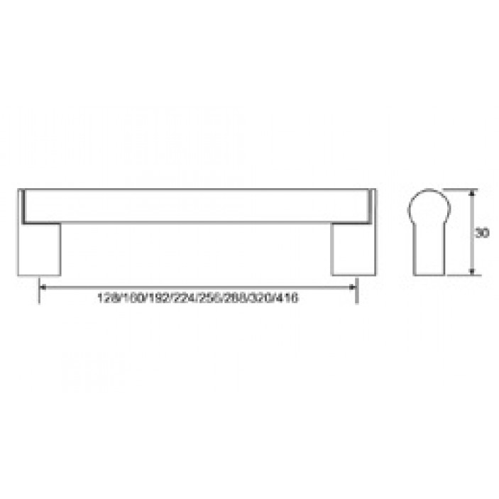 Combined metal handle 228 Furniture handles