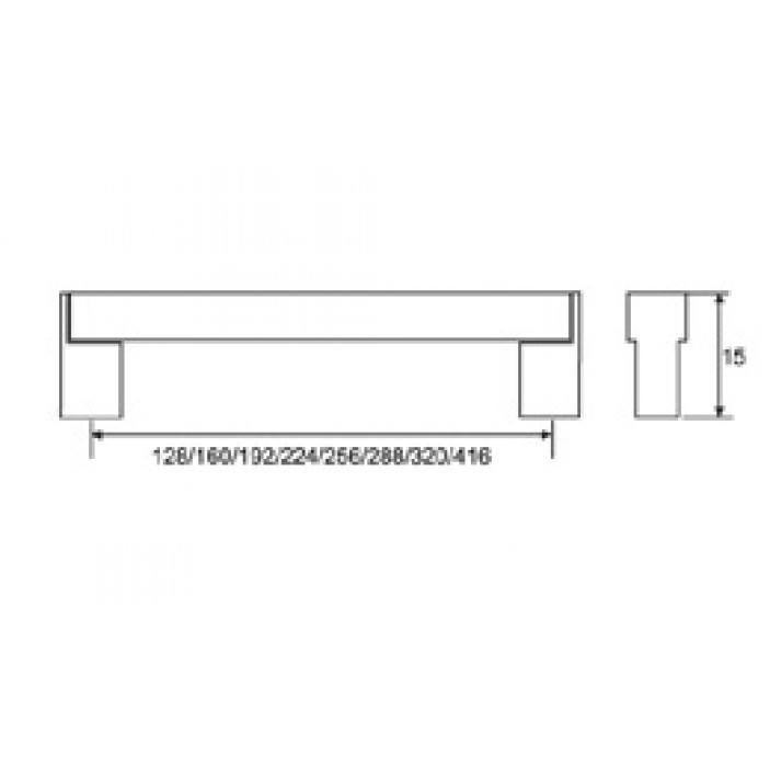 Combined metal handle 229 Furniture handles