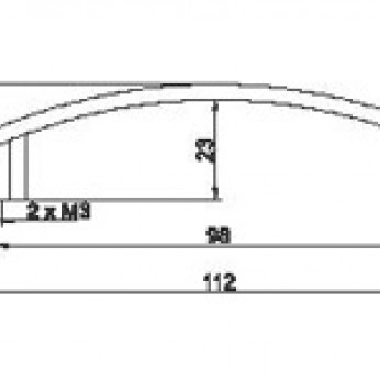 Metal line handle 190 Furniture handles