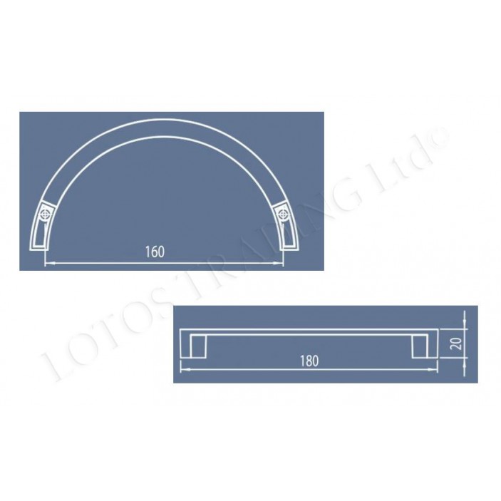 Metal lux handle 6250 13.6250.160.11 - Furniture handles Metal lux handle 6250 Furniture handles