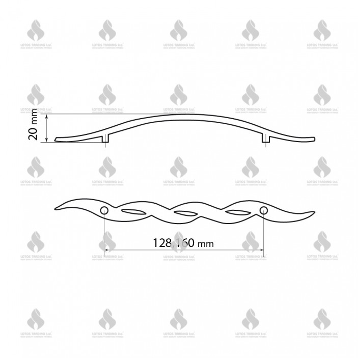 Metal lux handle 020. gold 13.020.128-160.11 - Furniture handles Metal lux handle 020. gold Furniture handles