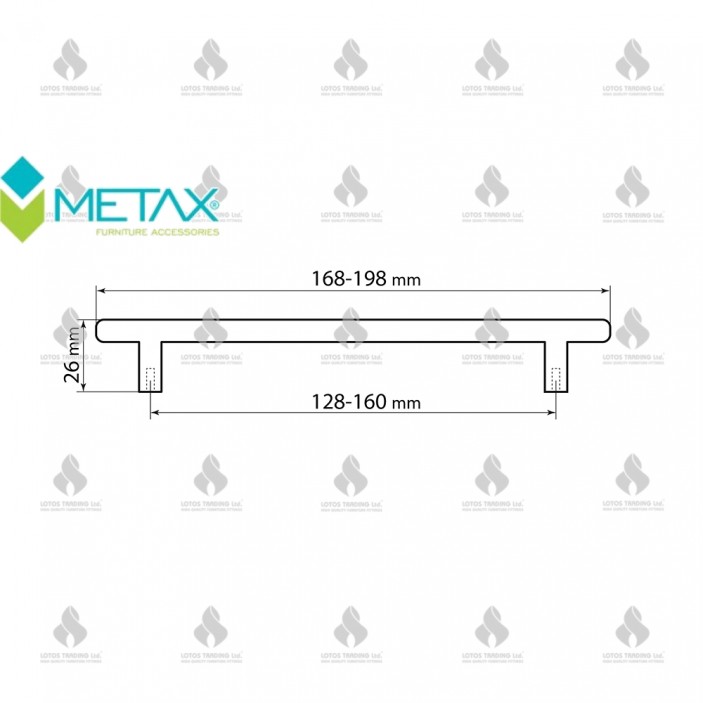 Metal line handle 365, matte rose Furniture handles