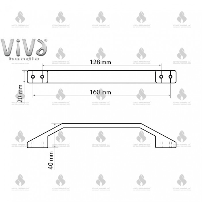 Metal line handle 870, black 13.870.128-160.16 - Furniture handles Metal line handle 870, black Furniture handles