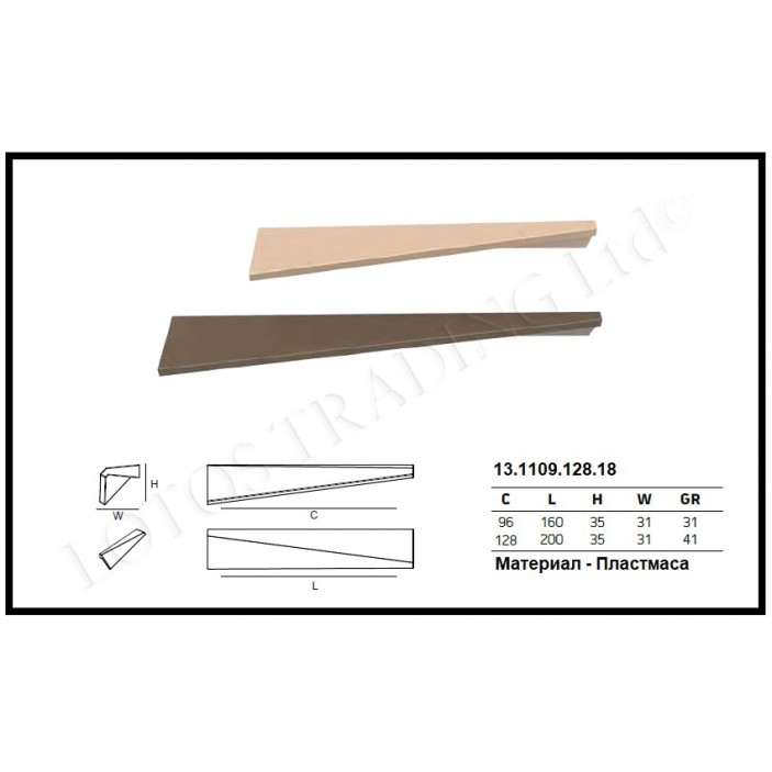 Plastic line handle Cafe Mocha Furniture handles