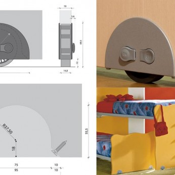 Декоративно колелце ON/OFF 80кг. 18мм. Furniture casters