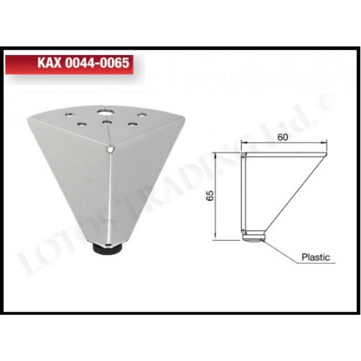 Angled sofa leg 65mm. 10L.607.02-05 - Furniture legs and spacers Angled sofa leg 65mm. Furniture legs and spacers