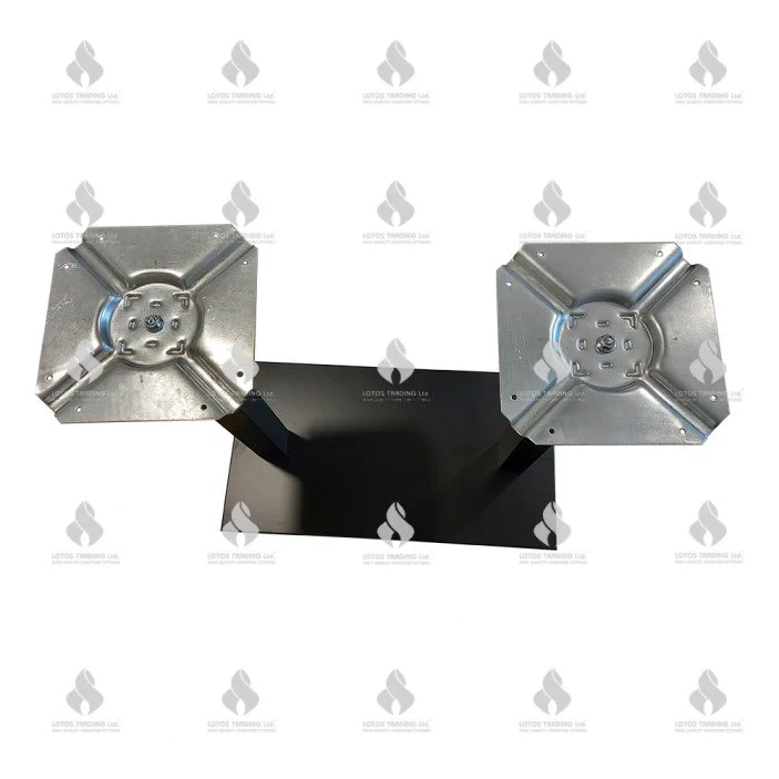 Double central leg, base 760x380 for flat, L730, black mat 10L.21