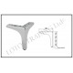 Metal leg 4633 10L.503. - Furniture legs and spacers Metal leg 4633 Furniture legs and spacers