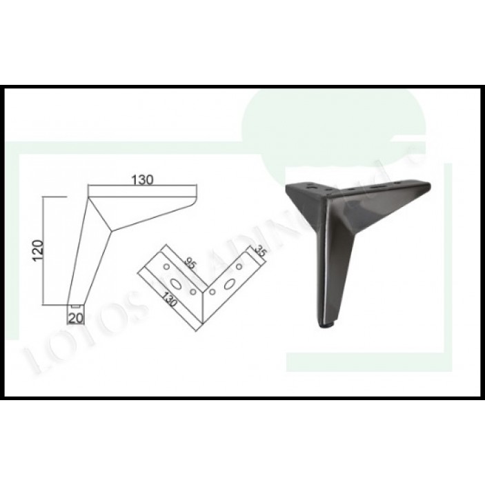 Metal leg 505 10L.505.13.01 - Furniture legs and spacers Metal leg 505 Furniture legs and spacers