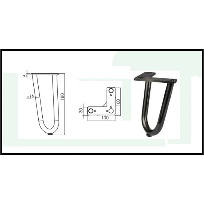 Metal leg 508 10L.508.18.01 - Furniture legs and spacers Metal leg 508 Furniture legs and spacers