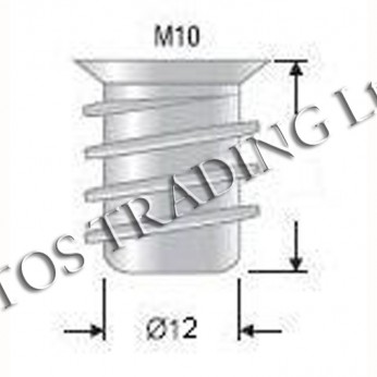 IVENTO Metal dowel M10 12x15 /12x17 10. Furniture legs and spacers