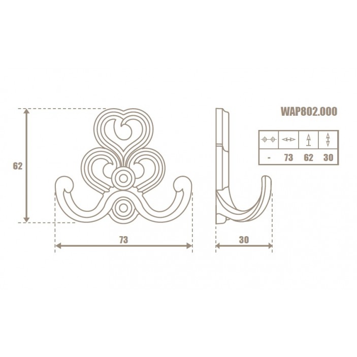 Furniture hanger WAP802 for hallway in beautiful colors 14. Furniture hooks