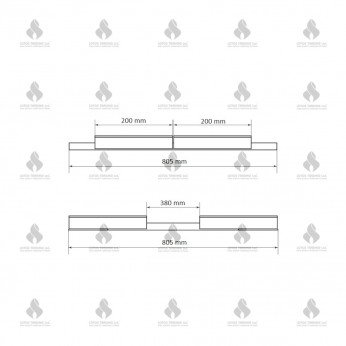 Механизъм за разтегателна маса 124 средна част 380 mm Механизми за маси