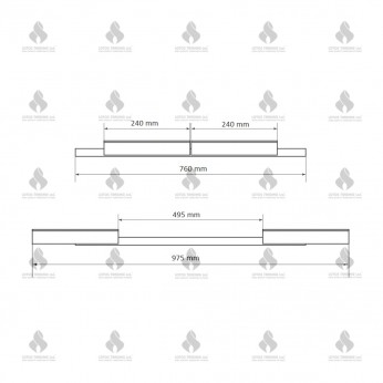 Синхронен механизъм за разтегателна маса 100 средна част 495mm. Механизми за маси