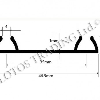 Долна двойна релса 6769 IVENTO-01 22L.116.09 - Механизми за плъзгащи врати Долна двойна релса 6769 IVENTO-01 Механизми за плъзгащи врати
