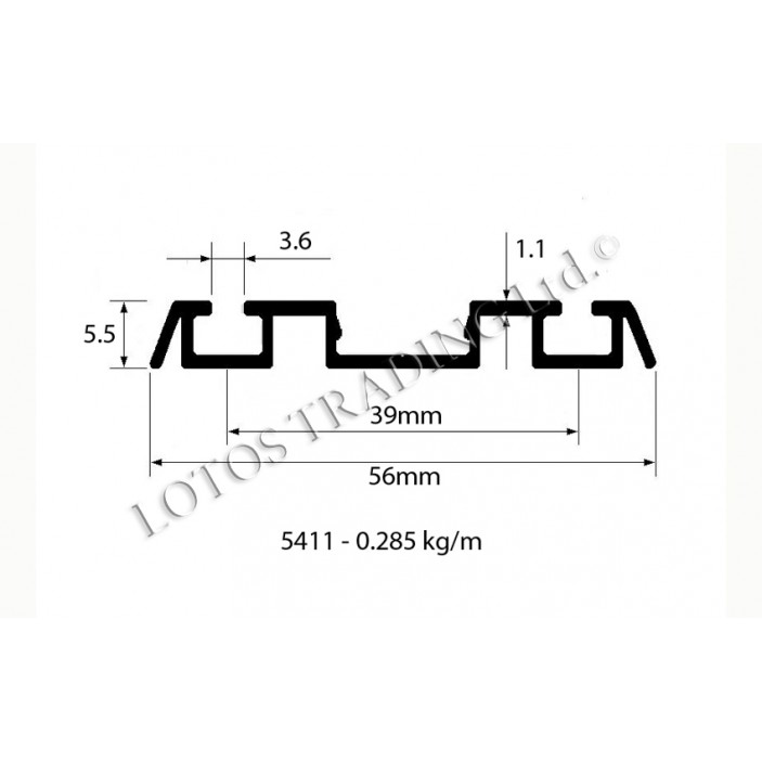 Lower double track IVENTO-22 matt chrome 22L.234.05 - Sliding door mechanisms Lower double track IVENTO-22 matt chrome Sliding door mechanisms
