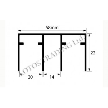 Upper double track for system 22L.006-1/2