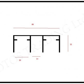 Горна двойна релса за система 22L.006-1/2 злато Горна двойна релса за система 22L.006-1/2 злато