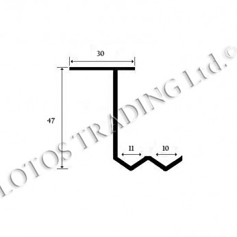 Горна релса за 22L-028-M Механизми за плъзгащи врати