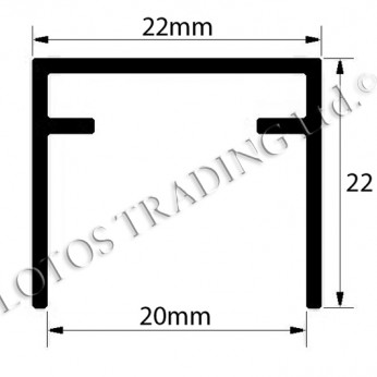 Upper track for the system 22L.006-1/2 Sliding door mechanisms