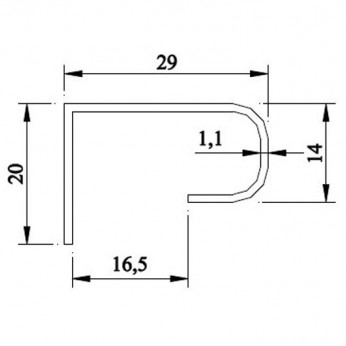 Кант  дръжка за гардероби, мат хром Механизми за плъзгащи врати