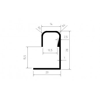 Кант - дръжка за гардероби 15mm. Кант - дръжка за гардероби 15mm.