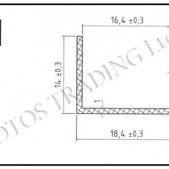 Кант- дръжка за гардероби за плоскост 16mm. Кант- дръжка за гардероби за плоскост 16mm.