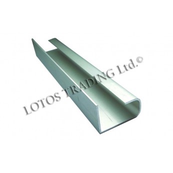 Edge handle for wardrobes, chrome