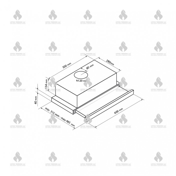 IVENTO Built-in hood - WHITE Kitchen sinks and vent hoods