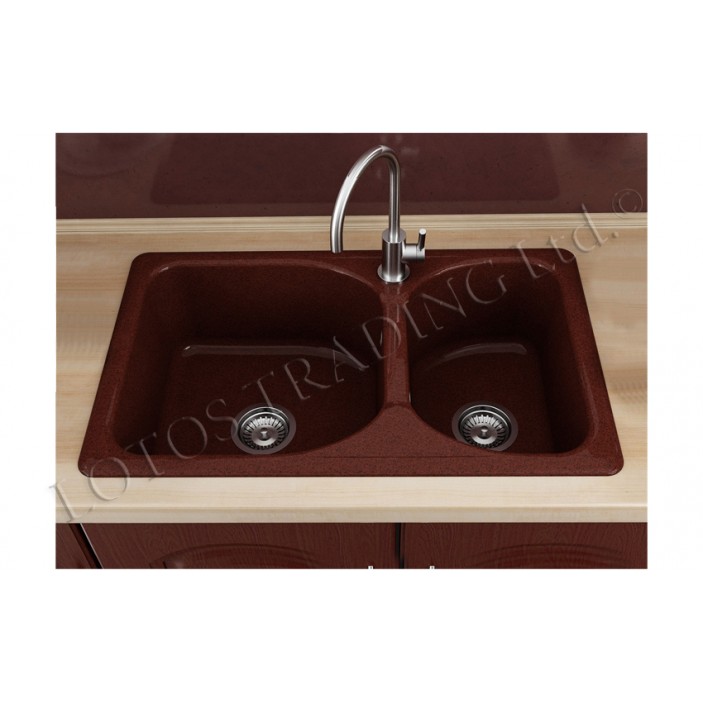 Two Bowl Kitchen sink 80х49 FAT 216 20L.110-111.216 - Kitchen sinks and vent hoods Two Bowl Kitchen sink 80х49 FAT 216 Kitchen sinks and vent hoods