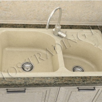 Two Bowl Kitchen sink 90х49 FAT 204 Kitchen sinks and vent hoods