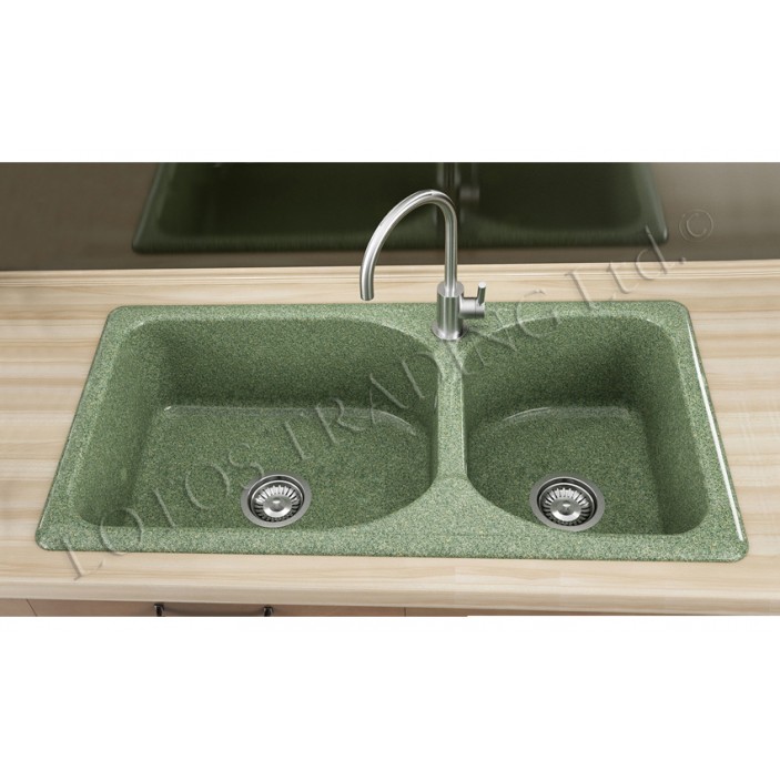 Two Bowl Kitchen sink 95х49 FAT 214 20L.110-111.214 - Kitchen sinks and vent hoods Two Bowl Kitchen sink 95х49 FAT 214 Kitchen sinks and vent hoods