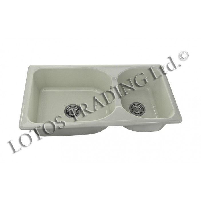 Two Bowl Kitchen sink 95х49 FAT 214 20L.110-111.214 - Kitchen sinks and vent hoods Two Bowl Kitchen sink 95х49 FAT 214 Kitchen sinks and vent hoods